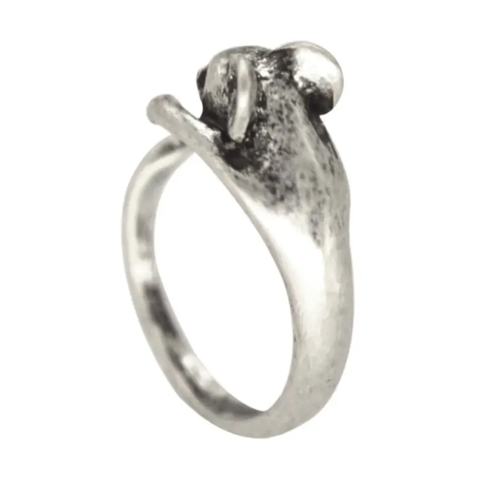 Mouse Silhouette Animal Ring Silver Tone Adjustable Size Minimalist Jewelry New
